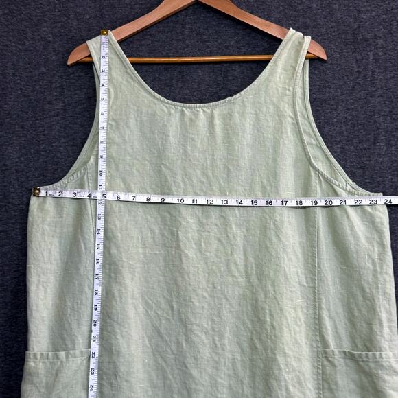 OUTFIT WOMAN JPR 100% Linen Maxi Tank Dress Pistachio Green with Pockets Size 1X - Picture 7 of 11